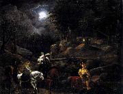 Carl Philipp Fohr Knight before the Charcoal Burner-s Hut oil painting reproduction